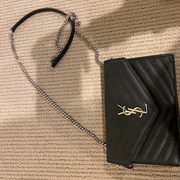 YSL black envelope chain wallet - Picture 4 of 9